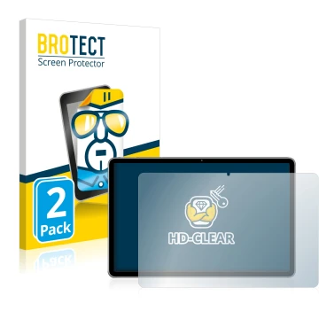 Front side of a product packaging with the brand logo BROTECT. Next to it is the device Huawei MatePad 11 (2021) shown with th