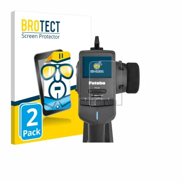 Front side of a product packaging with the brand logo BROTECT. Next to it is the device Futaba T3PV shown with the correspondi
