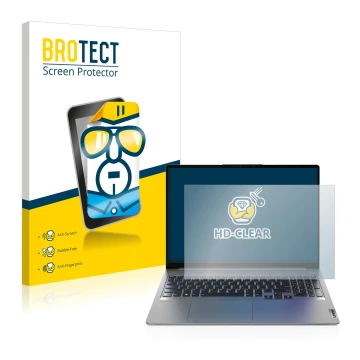 Front side of a product packaging with the brand logo BROTECT. Next to it is the device Lenovo IdeaPad 5 Pro 16