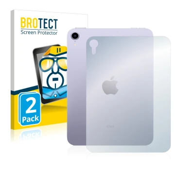 Front side of a product packaging with the brand logo BROTECT. Next to it is the device Apple iPad Mini 6 2021 (6th. Gen., Bac