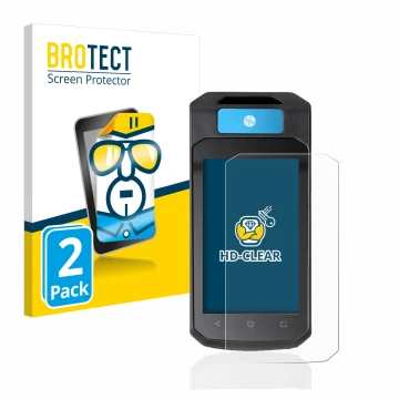 Front side of a product packaging with the brand logo BROTECT. Next to it is the device Accu-Chek Insight mit DBLG1 shown with