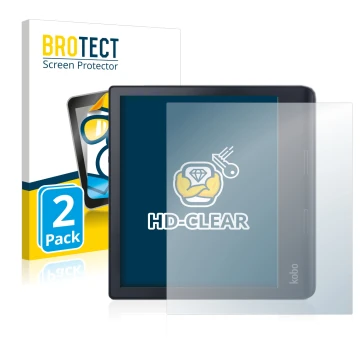 Front side of a product packaging with the brand logo BROTECT. Next to it is the device Kobo Sage shown with the corresponding