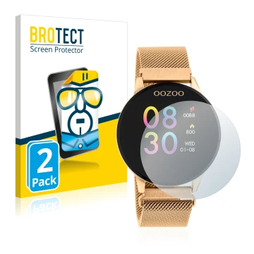 Front side of a product packaging with the brand logo BROTECT. Next to it is the device Oozoo Q00117 shown with the correspond