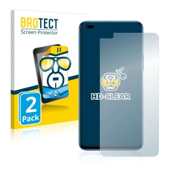 Front side of a product packaging with the brand logo BROTECT. Next to it is the device Honor 50 Lite shown with the correspon