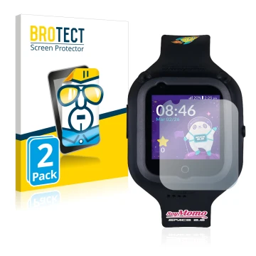 Front side of a product packaging with the brand logo BROTECT. Next to it is the device SoyMomo Space 2.0 shown with the corre