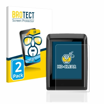 Front side of a product packaging with the brand logo BROTECT. Next to it is the device Bosch Kiox 300 shown with the correspo