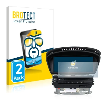 Front side of a product packaging with the brand logo BROTECT. Next to it is the device BMW 3 E93 2011 CIC professional naviga