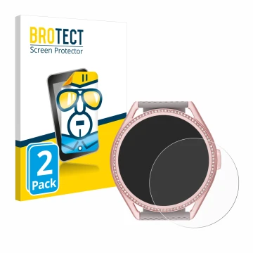 Front side of a product packaging with the brand logo BROTECT. Next to it is the device Michael Kors Access MKGO Gen 5E MKT 51