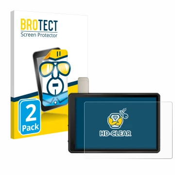 Front side of a product packaging with the brand logo BROTECT. Next to it is the device Garmin Tread XL 10