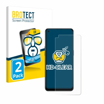 Front side of a product packaging with the brand logo BROTECT. Next to it is the device Oppo Reno 8 Lite shown with the corres