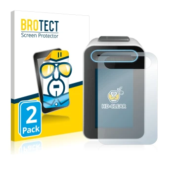 Front side of a product packaging with the brand logo BROTECT. Next to it is the device Cherry eHealth Terminal ST-1506 shown 