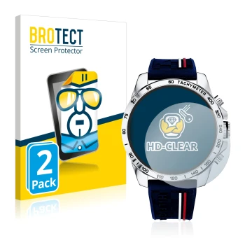 Front side of a product packaging with the brand logo BROTECT. Next to it is the device Tommy Hilfiger 1791476 shown with the 
