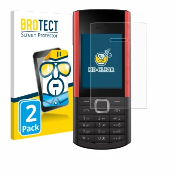 Front side of a product packaging with the brand logo BROTECT. Next to it is the device Nokia 5710 XA shown with the correspon
