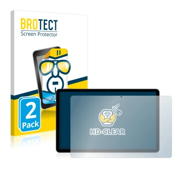 Front side of a product packaging with the brand logo BROTECT. Next to it is the device Xiaomi Redmi Pad (Landscape) shown wit