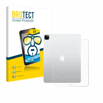 Front side of a product packaging with the brand logo BROTECT. Next to it is the device Apple iPad Pro 12.9