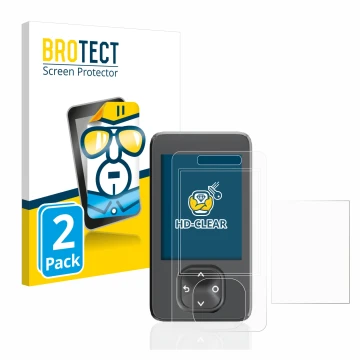 Front side of a product packaging with the brand logo BROTECT. Next to it is the device Dexcom G7 CGM shown with the correspon