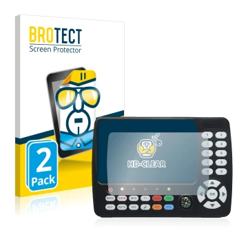 Front side of a product packaging with the brand logo BROTECT. Next to it is the device Satlink ST-5150 DVB-S/S2/T/T2/C shown 