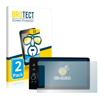 Front side of a product packaging with the brand logo BROTECT. Next to it is the device Honda HR-V 2022 Navigationssystem righ