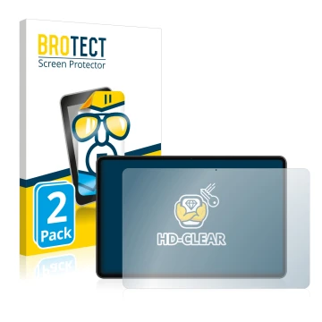 Front side of a product packaging with the brand logo BROTECT. Next to it is the device Huawei MateBook E 2022 shown with the 
