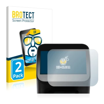 Front side of a product packaging with the brand logo BROTECT. Next to it is the device Shaper Origin Gen2 shown with the corr