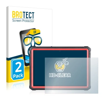 Front side of a product packaging with the brand logo BROTECT. Next to it is the device Launch X-431 PRO3S+ V2.0 shown with th