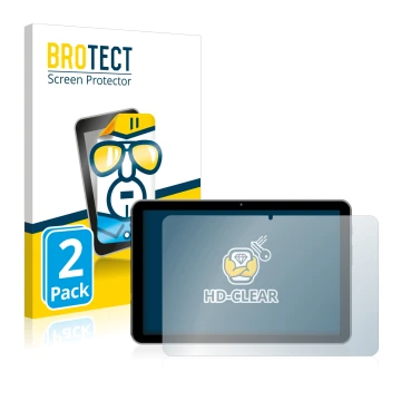 Front side of a product packaging with the brand logo BROTECT. Next to it is the device Peaq PET 1008 shown with the correspon