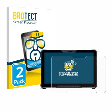 Front side of a product packaging with the brand logo BROTECT. Next to it is the device Dell Latitude 7230 Rugged Extreme show