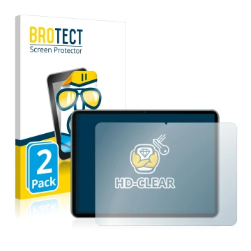 Front side of a product packaging with the brand logo BROTECT. Next to it is the device OnePlus Pad shown with the correspondi