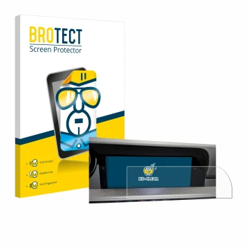 Front side of a product packaging with the brand logo BROTECT. Next to it is the device Porsche 911 Typ 992 Cabrio PCM 6.0 sho