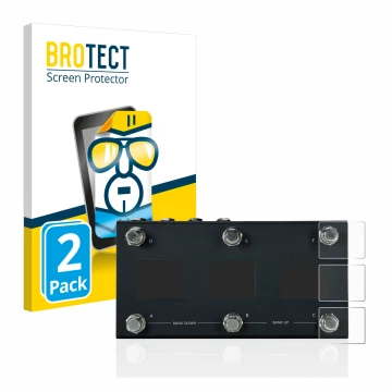 Front side of a product packaging with the brand logo BROTECT. Next to it is the device Morningstar MC6 Pro shown with the cor