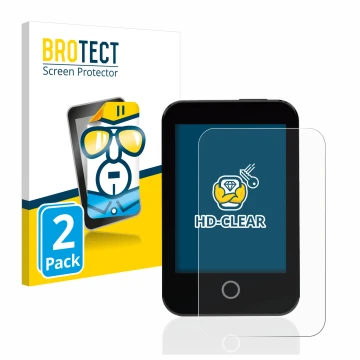Front side of a product packaging with the brand logo BROTECT. Next to it is the device Medtrum Touchcare nano CGM shown with 