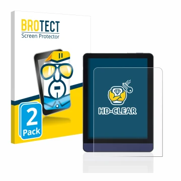 Front side of a product packaging with the brand logo BROTECT. Next to it is the device Meebook M6 6