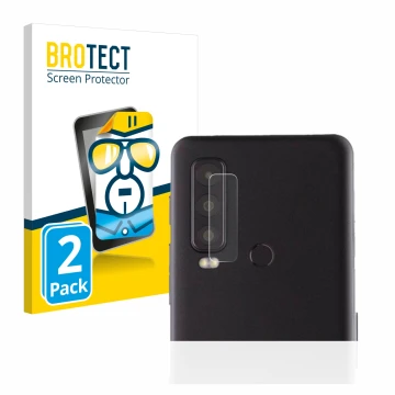 Front side of a product packaging with the brand logo BROTECT. Next to it is the device Caterpillar Cat S75 (ONLY Camera Lens)