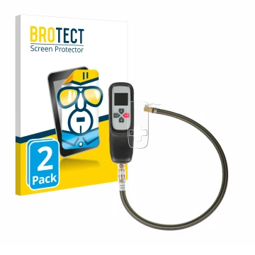 Front side of a product packaging with the brand logo BROTECT. Next to it is the device Bartec TAP 100 /200 shown with the cor