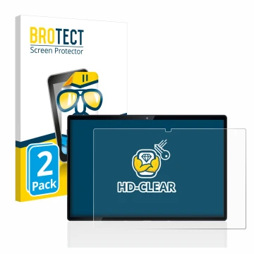 Front side of a product packaging with the brand logo BROTECT. Next to it is the device Mediacom SmartPad Azimut 3 Lite 4G sho