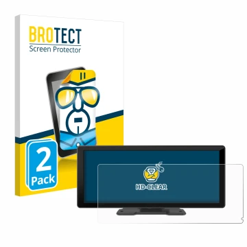 Front side of a product packaging with the brand logo BROTECT. Next to it is the device Carpuride W103 10.3