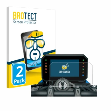 Front side of a product packaging with the brand logo BROTECT. Next to it is the device Suzuki GSX-8S 2023 shown with the corr