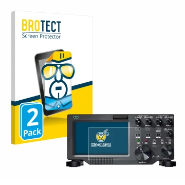 Front side of a product packaging with the brand logo BROTECT. Next to it is the device FlexRadio Maestro FLEX-6000 shown with