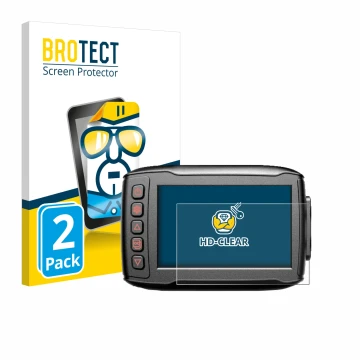 Front side of a product packaging with the brand logo BROTECT. Next to it is the device Blueskysea DV999 shown with the corres