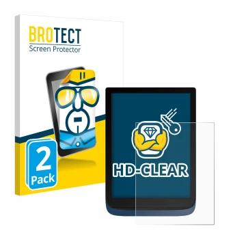 Front side of a product packaging with the brand logo BROTECT. Next to it is the device Vivlio InkPad 3 shown with the corresp