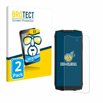 Front side of a product packaging with the brand logo BROTECT. Next to it is the device Blackview BV9300 shown with the corres