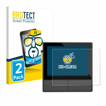 Front side of a product packaging with the brand logo BROTECT. Next to it is the device SONOFF NSPanel Smart Scene Wall Switch
