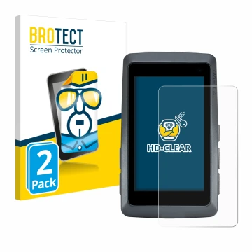 Front side of a product packaging with the brand logo BROTECT. Next to it is the device Sigma ROX 12.1 EVO shown with the corr