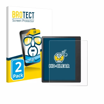 Front side of a product packaging with the brand logo BROTECT. Next to it is the device Kobo Elipsa 2E shown with the correspo