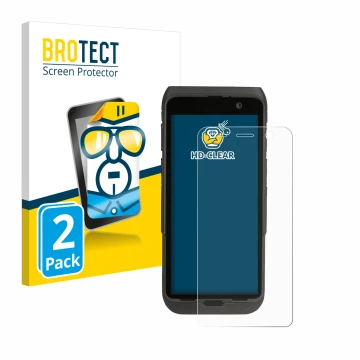 Front side of a product packaging with the brand logo BROTECT. Next to it is the device Honeywell CT47 shown with the correspo