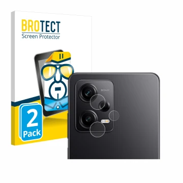 Front side of a product packaging with the brand logo BROTECT. Next to it is the device Xiaomi Redmi Note 12 Pro 5G (ONLY Came