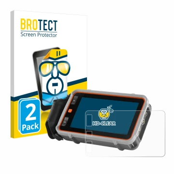 Front side of a product packaging with the brand logo BROTECT. Next to it is the device Waygate Technologies Krautkrämer USM 1