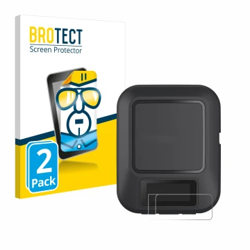 Front side of a product packaging with the brand logo BROTECT. Next to it is the device Garmin inReach Messenger shown with th