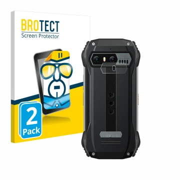 Front side of a product packaging with the brand logo BROTECT. Next to it is the device Blackview N6000 (ONLY Camera Lens) sho