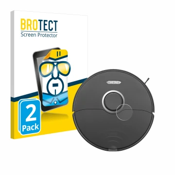 Front side of a product packaging with the brand logo BROTECT. Next to it is the device Roborock S8 Lidar Sensor (white model 